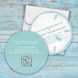 Minimalistischer QR-Code Strand Tropischer Sand-Do Einladung