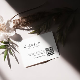 Minimalistischer QR-Code-UAWG für Hochzeiten Begleitkarte