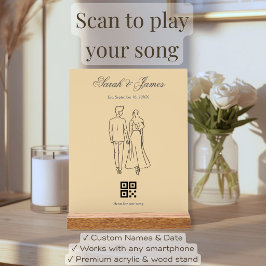 Minimalistischer QR-Code Unser Lied Hochzeitsgesch Acrylschild