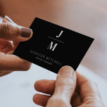 Minimalistischer QR-Code Visitenkarte<br><div class="desc">Stilvolle moderne schwarz-weiße Typografie-Monogramm initialisiert eine Vorlage für Visitenkarten für kleine Unternehmen oder Freiberufler mit dem Scannen von QR-Code (automatisch generiert) mit dem doppelten Firmennamen Initial Buchstaben Logo.</div>