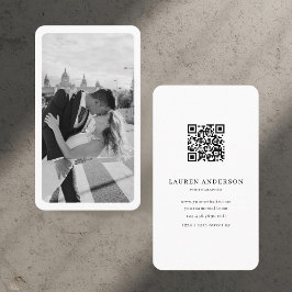 Minimalistischer QR-Code-Visitenkarte mit Foto Visitenkarte