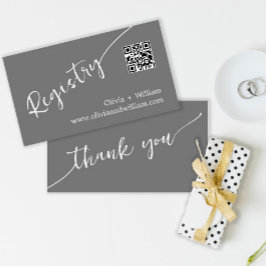 Minimalistischer QR-Code: Wedding Registry Card Begleitkarte
