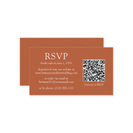 Minimalistischer QR Code Wedding Terracotta UAWG Begleitkarte