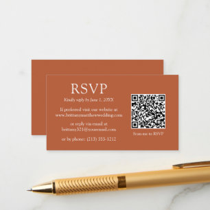 Minimalistischer QR Code Wedding Terracotta UAWG Begleitkarte