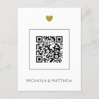 Minimalistischer QR Code White Wedding Einladung