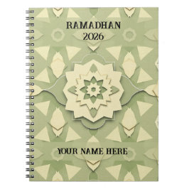 Minimalistischer Ramadan im Salbeigrün Notizblock