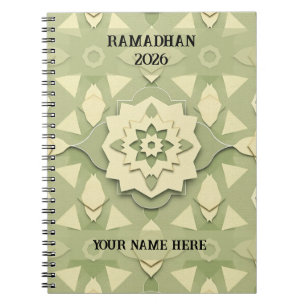 Minimalistischer Ramadan im Salbeigrün Notizblock