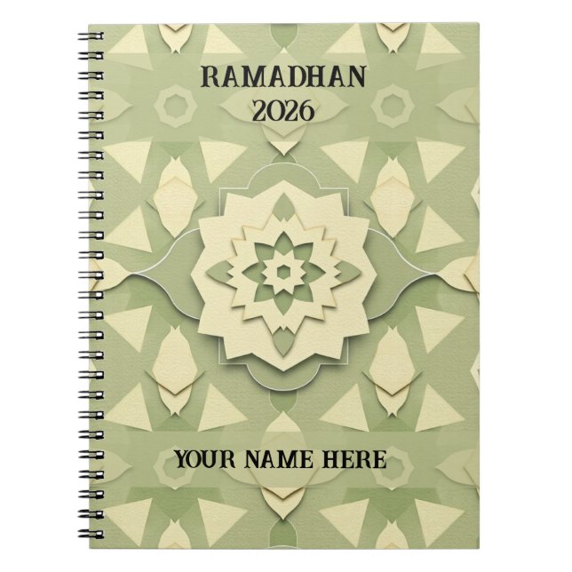 Minimalistischer Ramadan im Salbeigrün Notizblock (Vorderseite)