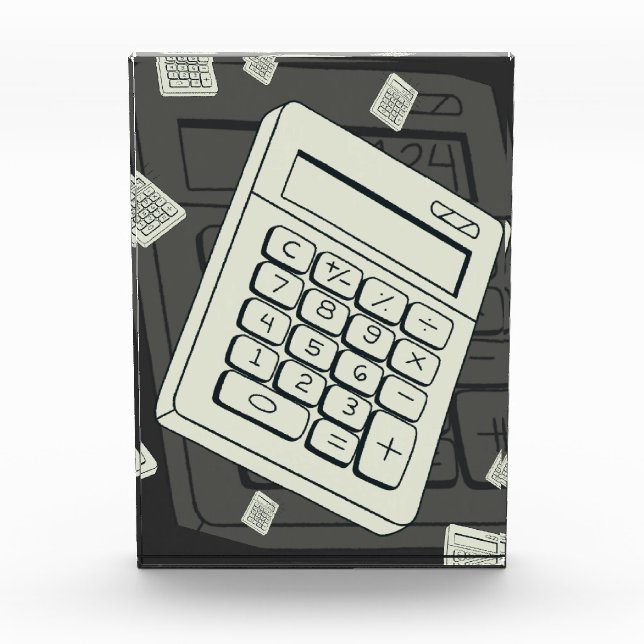 Minimalistischer Rechner und mathematische Mustera Fotoblock (Vorderseite)