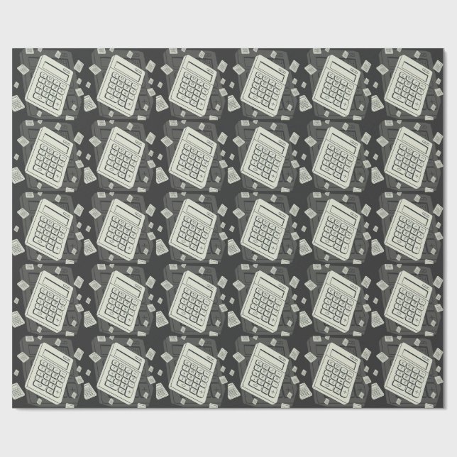 Minimalistischer Rechner und mathematische Mustera Geschenkpapier (Flach)