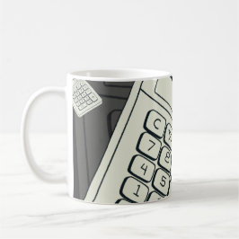 Minimalistischer Rechner und mathematische Mustera Kaffeetasse