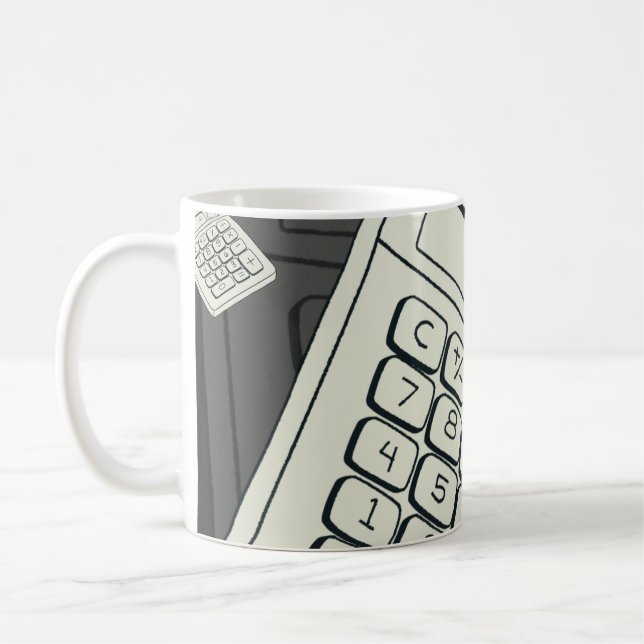 Minimalistischer Rechner und mathematische Mustera Kaffeetasse (Links)