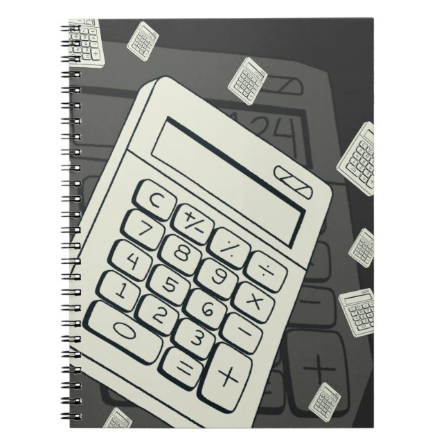 Minimalistischer Rechner und mathematisches Muster Notizblock (Vorderseite)
