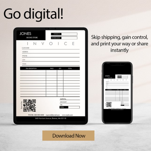 Minimalistischer Rechnungsabsatz für kleine Untern Karte (Minimalist Invoice Sales Receipt Small Business Card)