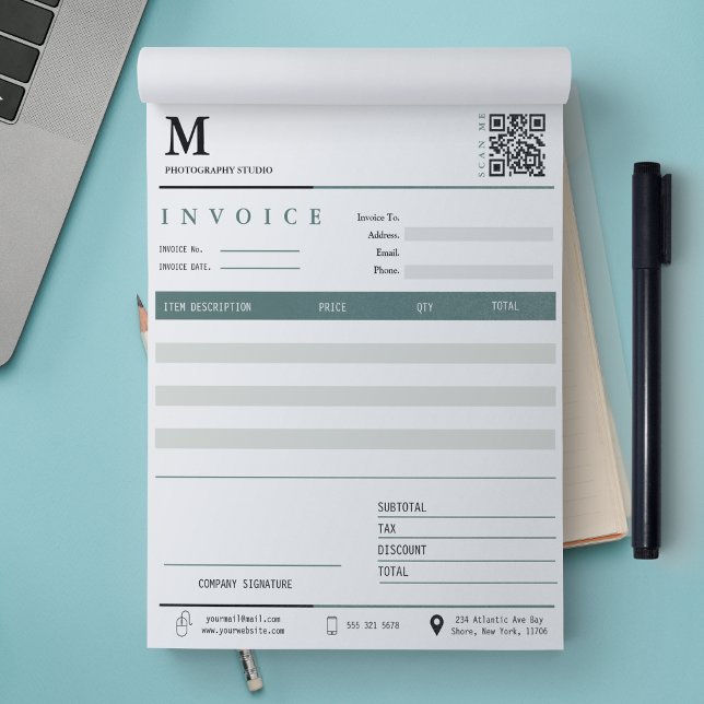 Minimalistischer Rechnungsabsatz für kleine Untern Notizblock (Minimalist Invoice Sales Receipt Small Business Notepad)