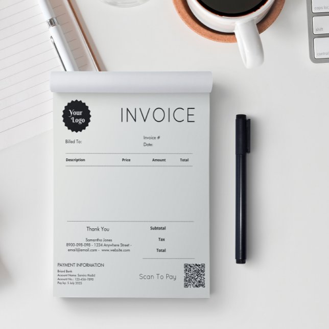 Minimalistischer Rechnungsabsatz für kleine Untern Notizblock (Minimalist Invoice Sales Receipt Small Business Notepad)