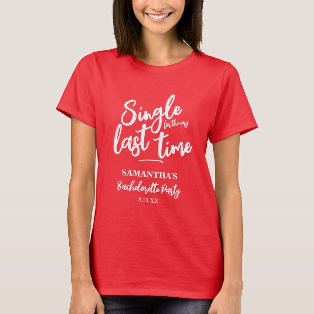 Minimalistischer Red Junggeselinnen-Abschied T - S T-Shirt (Vorderseite)