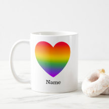 Minimalistischer Regenbogen-Linien-Herz - Süße far