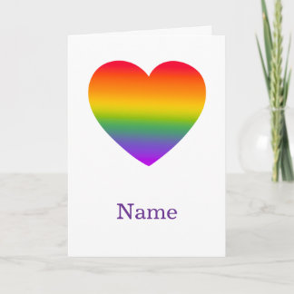 Minimalistischer Regenbogen-Linien-Herz - Süße far Karte