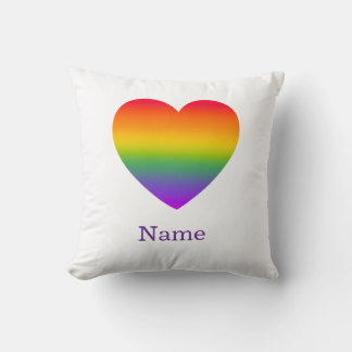 Minimalistischer Regenbogen-Linien-Herz - Süße far Kissen