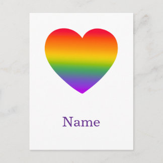 Minimalistischer Regenbogen-Linien-Herz - Süße Far Postkarte