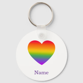 Minimalistischer Regenbogen-Linien-Herz - Süße far Schlüsselanhänger