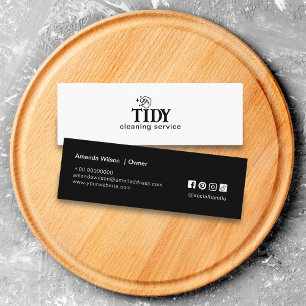 Minimalistischer Reinigungsservice für Schwarz und Mini Visitenkarte