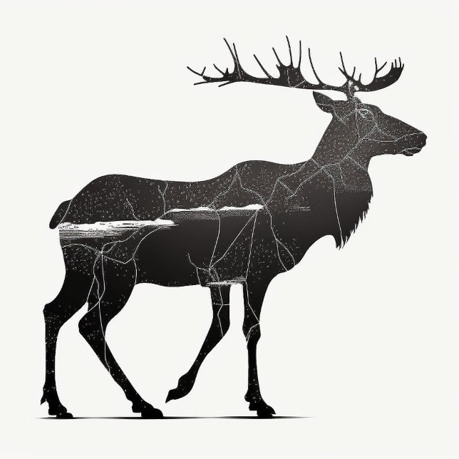 Minimalistischer Rentier-T - Shirt (Von Creator hochgeladen)