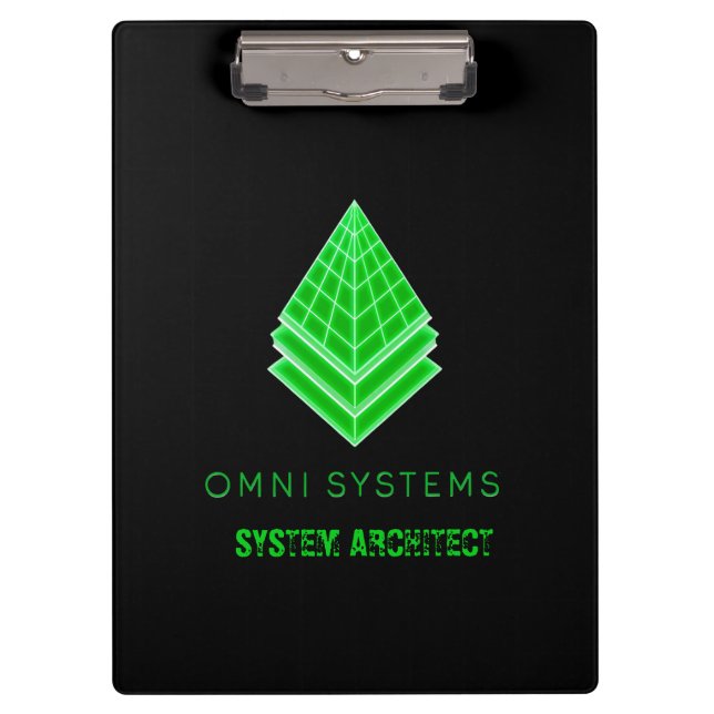 Minimalistischer Retro-Futurismus Omni Systems Tec Klemmbrett (Vorderseite)