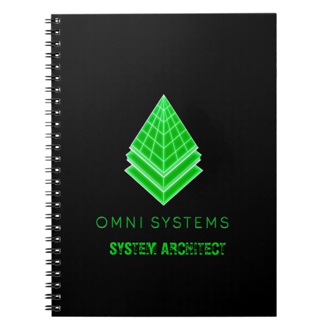 Minimalistischer Retro-Futurismus Omni Systems Tec Notizblock (Vorderseite)