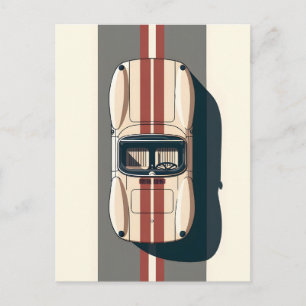 Minimalistischer Retro-Rennwagenstreifen Feiertagspostkarte