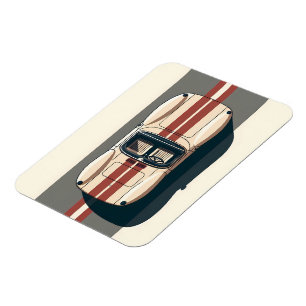 Minimalistischer Retro-Rennwagenstreifen Magnet