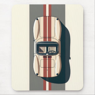 Minimalistischer Retro-Rennwagenstreifen Mousepad