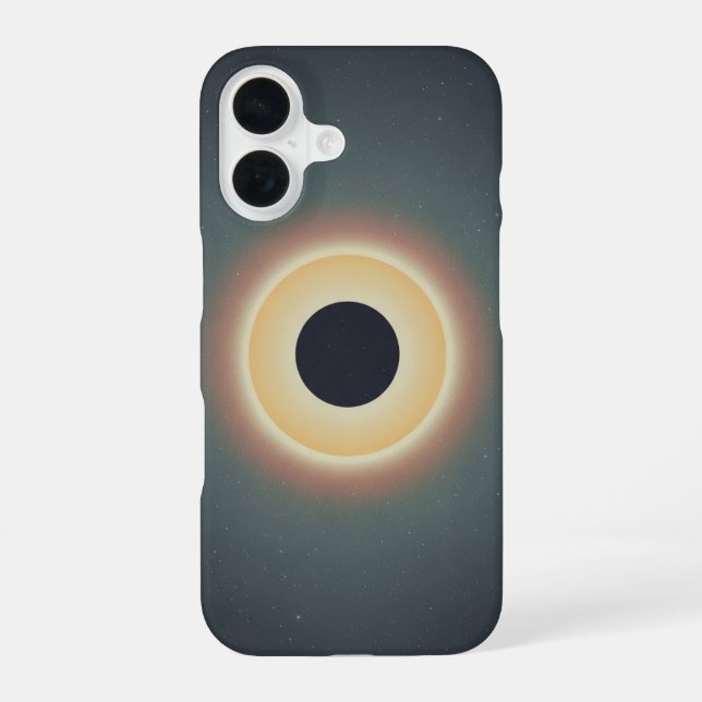 Minimalistischer Retro-Sonnenfinsternis iPhone 16 Hülle (Rückseite)