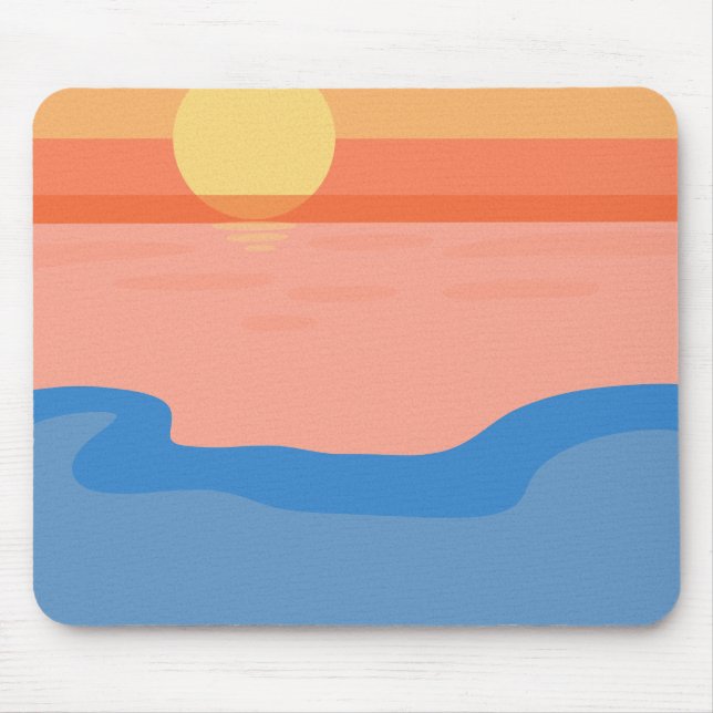 Minimalistischer Retroorange-Sonnenuntergang Mousepad (Vorne)