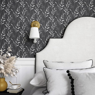 Minimalistischer Rind in Schwarz und Weiß Tapete