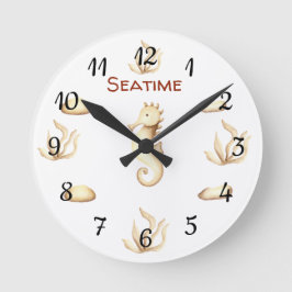 Minimalistischer romantischer Seatime Sommer Runde Wanduhr