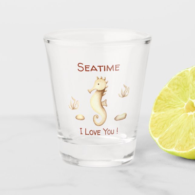 Minimalistischer romantischer Seatime Sommer Schnapsglas (Vorderseite)