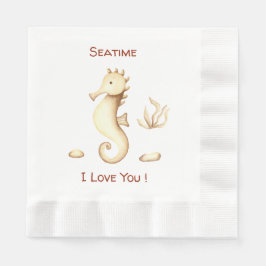 Minimalistischer romantischer Seatime Sommer Serviette