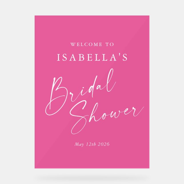 Minimalistischer, , rosa, benutzerdefinierter Brau Acrylschild (Vorderseite)