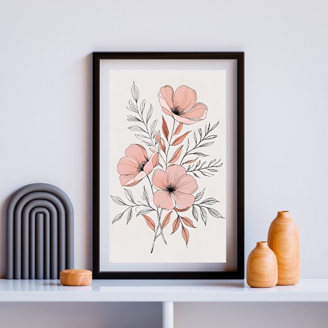 Minimalistischer rosa Blossom Botanische Kunst Pri Poster (Von Creator hochgeladen)