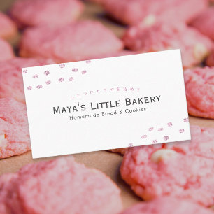 Minimalistischer rosa Glitter-Punkt Bäckerei Visitenkarte
