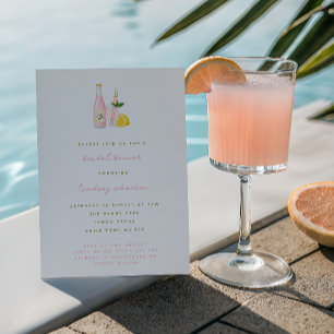 Minimalistischer rosa Limonade Brautbrunch Einladung