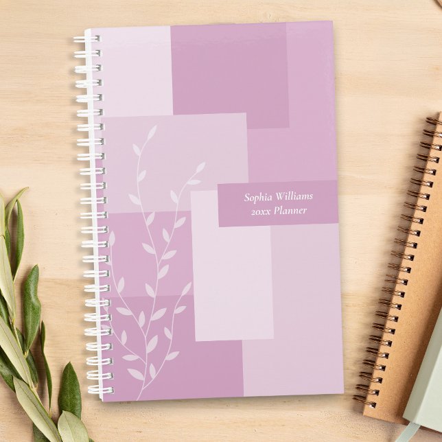 Minimalistischer Rosa-Mauve-Abstrakter-Botanik-Pla Planer (Von Creator hochgeladen)