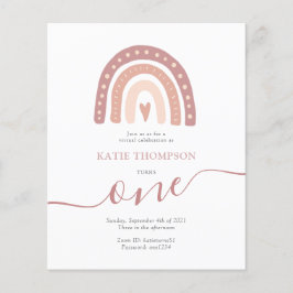 Minimalistischer rosa Regenbogen Virtueller Geburt