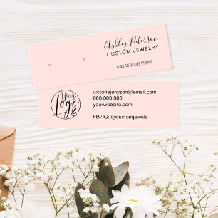 Minimalistischer Rosa Schmuckstück Ohrring Mini Visitenkarte