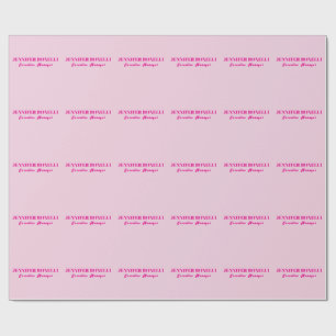 Minimalistischer rosa trendiger personalisierter N Geschenkpapier