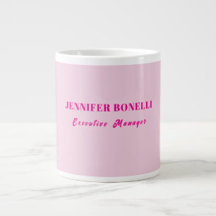 Minimalistischer rosa trendiger personalisierter N Jumbo-Tasse