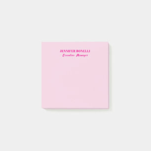Minimalistischer rosa trendiger personalisierter N Post-it Klebezettel
