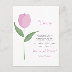 Minimalistischer rosa Tulip für die Vortragende de Postkarte